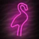 Flamingo LED Neon Sign for Wall Decor, USB or Battery Powered Light, Pink