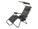 Garden Beach Deck Chair Folding Sunbed with Canopy and Cup Holder
