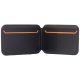 Lamborghini D1 Genuine Leather MagSafe Wallet - Black/Orange