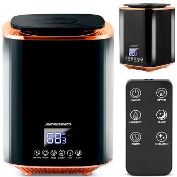 Air Humidifier with Aromatherapy, Ionizer, 2600 ml, Black (Berdsen BD-502)