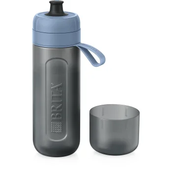 Brita Fill & Go Active Water Filter Bottle 0.6L with 2 MicroDiscs, Dark Blue
