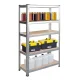 Humberg HR-812 Metal Shelving Unit with Cover, 180x90x40 cm, Silver