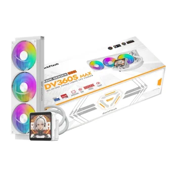 Liquid CPU Cooler DarkFlash DV360S MAX White, 360mm AIO, 3.95" IPS, ARGB