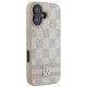 DKNY iPhone 16 Case Checkered Mono Pattern & Printed Stripes, Pink