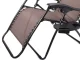 Folding Garden Lounger Zero Gravity with Table, Brown