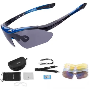 Rockbros 10007 Polarized Cycling Glasses (Black/Blue)