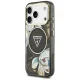 Guess IML Glitter Flowers Triangle MagSafe Case for iPhone 17 Pro / 18 Pro - Black