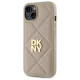 DKNY Quilted Stack Logo Case for iPhone 14 - Beige