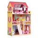 ECOTOYS Wooden Dollhouse 3-Story Mansion with 14 Furniture Pieces
