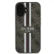 Guess 4G Printed Stripes MagSafe dėklas iPhone 16 Plus, rudas