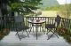 Semi-Circular Glass Coffee Table for Balcony and Terrace Multigarden
