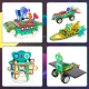 6-in-1 Wooden Space Vehicle and Robot Building Kit