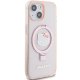 Apple iPhone 15 6.1\'\' Hello Kitty Ring Stand Glitter Electrop Logo MagSafe Cover Case, Pink | Чехол Кабура...