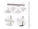 Telescopic Corner Bathroom Shelf, 4 Tiers, White