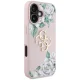 Guess Grained Roses Big 4G Logo Case for iPhone 16 6.1\", Pink