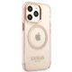 Guess Gold Outline Translucent MagSafe vāciņš iPhone 13 / 13 Pro, rozā