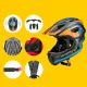 Rockbros TT-32SOBL-S Children\'s Bicycle Helmet with Removable Chinbar, S, Black/Orange