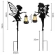 Solar Garden Lights with Twilight Sensor, Fairy Design, 2 pcs, Black
