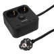 Huslog HUS1055 Power Strip with Phone Holder, 2x AC, 4x USB, 1.4m Cable, Black