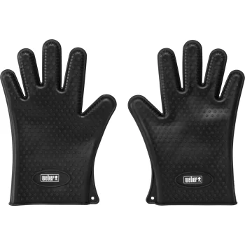 Weber 7017 Silicone Barbecue Gloves, Size 9, Black