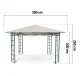 Plonos 4934 Garden Pavilion 3x3m with 4 Walls, Beige