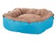 Soft pet house bed for cat or dog with removable roof, blue
