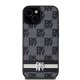 DKNY iPhone 15 / 14 / 13 Case Leather Checkered Mono Pattern, Black
