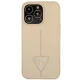 Guess Saffiano Triangle Logo Case for iPhone 14 Pro Max - Beige