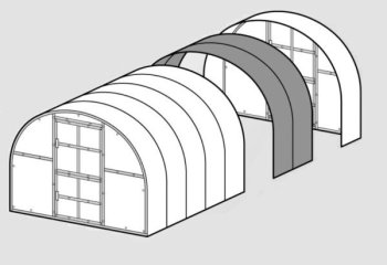 Extension 2M For Greenhouse Klasika 2M, Frame Without Coating