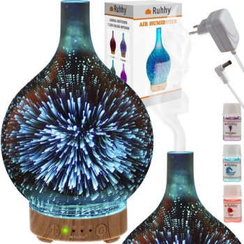 Elektriskais Gaisa Mitrinātājs / Difuzors / Aromaterapija, 100ml, Stikls | Ultrasonic Air Humidifier Electric Diffuser