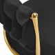 4Rico QS-GW01G Velvet Swivel Chair for Beauty Salons, Black