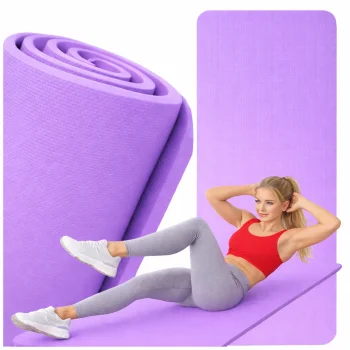 Thick Exercise Mat for Yoga Pilates and Fitness 170x60cm, purple