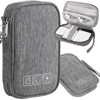 Travel Cable and Charger Organizer Bag 19x13x4cm, Grey