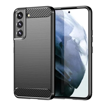 Samsung Galaxy S23 (SM-S911) Carbon Fiber TPU Protective Case Cover, Black