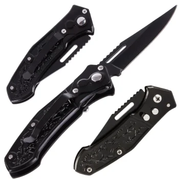 Folding Steel Tactical Knife with Decorated Handle