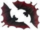 Halloween Bat Decoration, Set of 4, Brown-Black