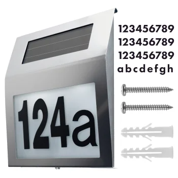 Maclean MCE172 LED Solar Lamp with House Number