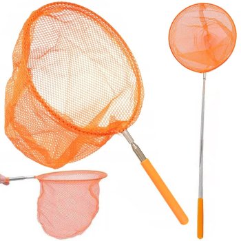 Telescopic Butterfly Net for Kids, Insect and Fish Catching, Orange