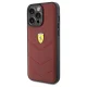 Ferrari Quilted Metal Logo Leather Case for iPhone 15 Pro Max, Red