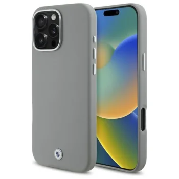 BMW iPhone 16 Pro Max Case Sign Full Wrapped Metal MagSafe, Gray