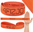 4Fizjo Flex Band Long Flexible Textile Training Loop Strap Tape, Orange (Low resistance, 1/5)