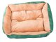 Plush pet bed with cushion for small dogs and cats, 50x40 cm, green