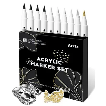 Arrtx Acrylic Paint Marker Pens, 4 Colours, 10 Pcs