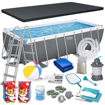 Каркасный бассейн Bestway Power Steel 488x244x122 см, 18-в-1
