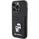 Karl Lagerfeld iPhone 15 Pro Case Saffiano Cardslot Karl&Choupette, Black
