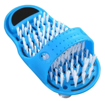 Shower Foot Scrubber Brush with Pumice Stone, Blue