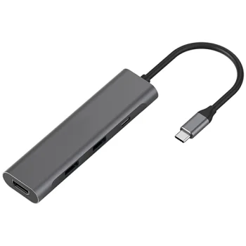 Extra Digital USB-C Adapter to 2x USB 3.0, HDMI, USB-C PD, Gray