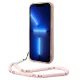 Guess Translucent Pearl Strap Case for iPhone 14 Pro 6.1\", Pink