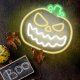 Неоновая вывеска Тыква на Хэллоуин Forever Light FPNE14, желто-белая