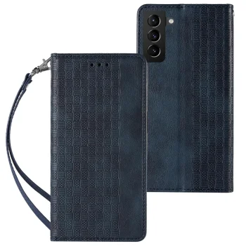 Wallet Book Case for Samsung Galaxy S22+ (S22 Plus) with Stand and Lanyard, Blue
